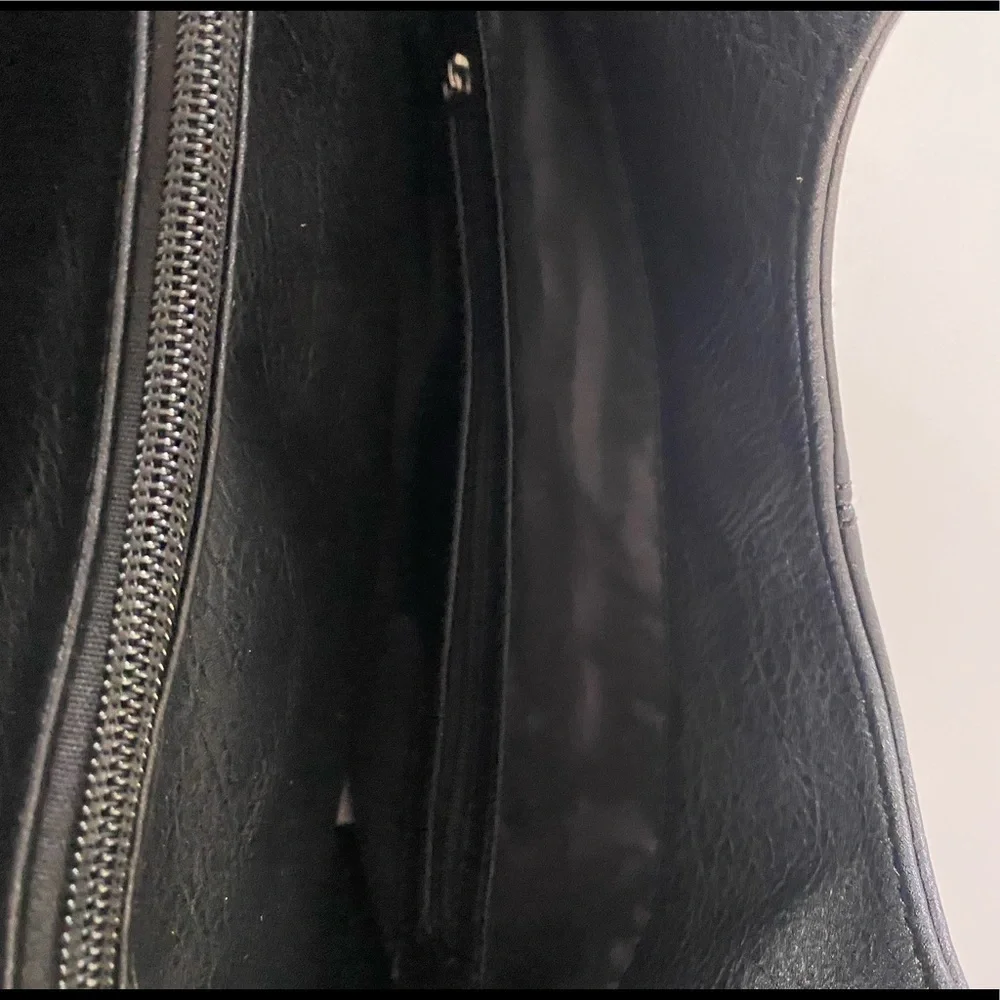Black Rivet Lindsey black and brown faux leather hobo